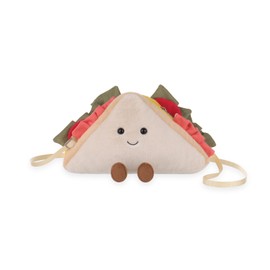 Apricot Lamb Delicious Sandwich Plush Purse Shaped Crossbody Bag for Kids and Teen Girls Boys, Stuffed Animal Shoulder Satchel Bag, Kids Fashion Handbags, 10 Inches