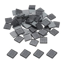 sourcing map Mosaic Tiles, Glass Tiles, Shine Crystal Mosaic Glass Pieces Bulk Square Glitter Crystal Mosaic Tiles 2 x 2cm for Home Decoration, DIY Crafts, Pack of 50(200g, Dark Grey)