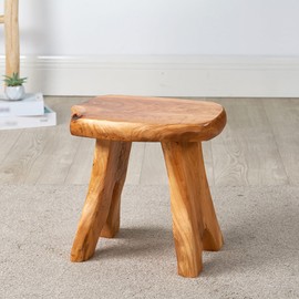 Greenage Cedar Roots Wooden Stool Naturally Shape 10" x 13.5" x 12.2" H Wood Stump Side Table Stand Home Décor End Table for Living Room Patio Courtyard