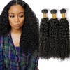 Kinky Curly Bundles Human Hair 1B Natural Black Curly Wave