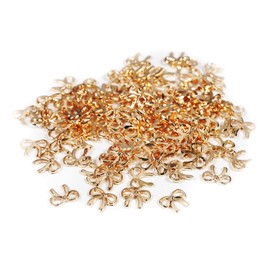 100pcs DIY 3D Nail Art Bowtie Charms Decals for Acrylic Nails, Nail Art Stickers for Women, Nail Art Stickers for Girls, Nail Art Stickers for Men, Nail Art Stickers for Acrylic Nails (Rose Gold)