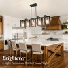 5-Light Black Gold Dining Room Light Fixture, 53’’ Farmhouse Wood