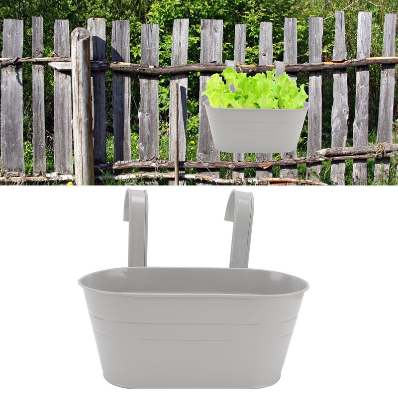 Hanging Flower Planter Iron Bucket Flower Pot Holder with Detachable