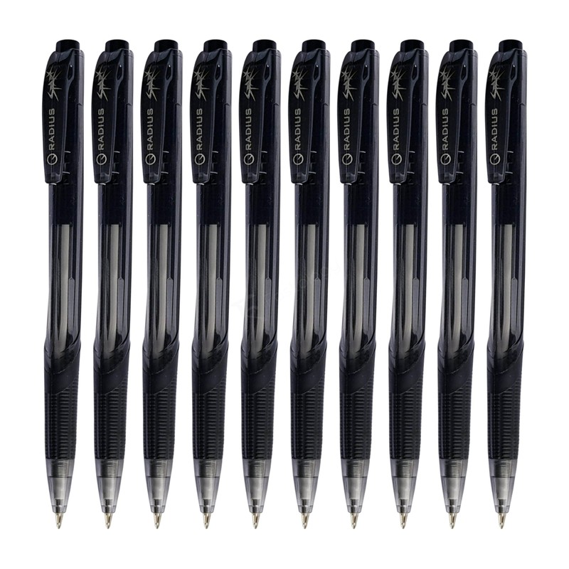 Click Retractable Ballpoint Pens, 0.7mm Fine Point, BLACK, Pack of