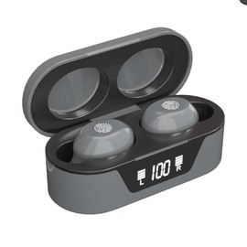 XPOWER X7 Audífonos In-Ear Bluetooth, Estuche con Pantalla LED de batería, hasta 40 Horas batería + Estuche, Resistentes a Agua y Polvo. Control táctil Intuitivo. (Garantía de un año) (Gris)