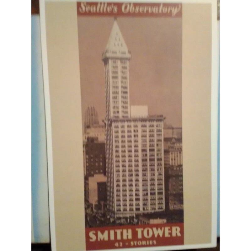 SEATTLE WA aerial view VINTAGE POST CARD SMITH TOWER SEATTLE