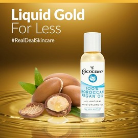 Cococare 100% Natural Moroccan Argan Oil - Complete Skin Moisturizer - 2 Oz