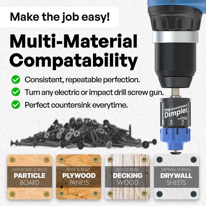 Adjustable DIMPLER ® Drywall Bit | Perfect for Converting Electric