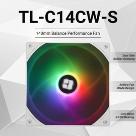 Thermalright TL-C14CW-S CPU Fan,with High Speed 1500RPM,14CM Quiet PWM Fan,Computer Case Cooling Fan(White)