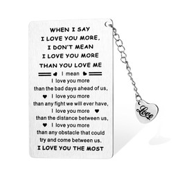 When I Say I Love You More Wallet Card, I Love You Gifts for Him/Her,Anniversary Cards Gifts for Husband/Wife,Birthday Cards Gifts for Men/Women,Long Distance Presents for Boyfriend/Girlfriend