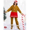 SOMSOC Women Gingerbread Costume Adult Christmas Flannel Fleece Pajama Gingerbread