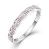 Inpasne Infinity Celtic Knot Ring 925 Sterling Silver Pink Tourmaline