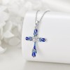 VONALA Cross Necklace for Women 925 Sterling Silver Rose Cross