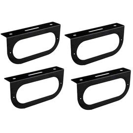 RAParts (4) Black Taillight Mounting Brackets fits 6" Oval Brake Light for Semi Trailer Truck RV Boat