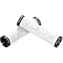 Funn Combat II Mountain Bike Handlebar Grips with Double Lock on Clamp, Comfortable And Durable Grips with 22 mm Inner Diameter, Waffle Patterned Bike Grips For MTB/BMX (White)