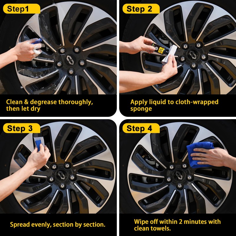 NADAMOO Wheel Rim Ceramic Coating Kit 30ml, High-Heat Resistant Hydrophobic