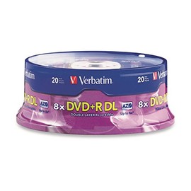 95310 - Verbatim 8x DVDR Double Layer Media 8.50 GB - 120mm Standard - 20 Pack Spindle