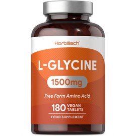 L Glycine Supplement 1500mg | 180 Vegan Tablets | Amino Acid Nutritional Supplements | by Horbaach