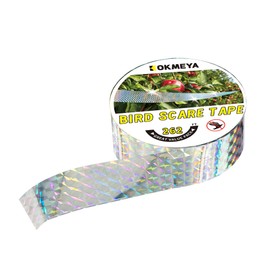 KOKMEYA Bird Scare Reflective Tape, 262 Feet per Roll, Double-Sided Reflective, for Repelling Sparrows and Woodpeckers, Suitable for Outdoor Use in Homes, Gardens, Farms, Orchards,Outdoor