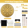 Steel Tongue Drum, 6 Inch 11 Tones Tongue Drum with