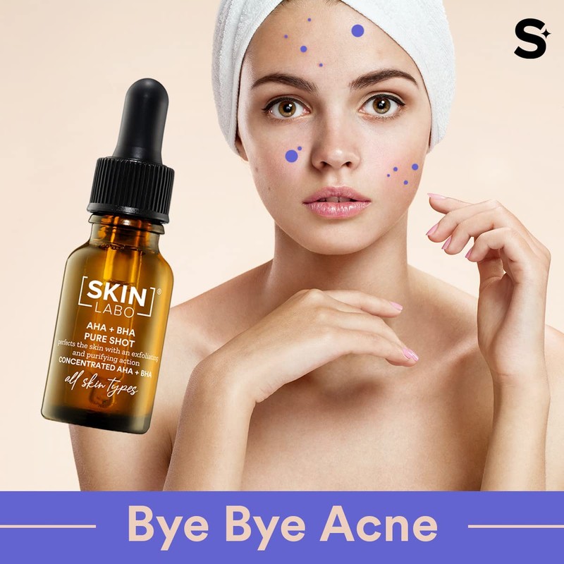 SkinLabo - Concentrated AHA+ BHA Shot Facial Serum for Blemished