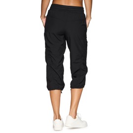 RBX Active Capri Pants for Women Joggers Stretch Lightweight Women’s Casual Pant Jet Black S