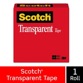 Scotch Transparent Tape, 1/2 in x 1296 in, 1 Box/Pack (600)
