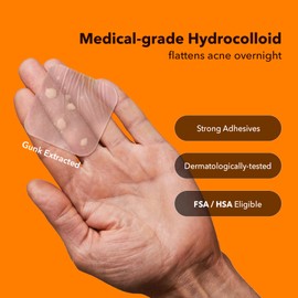 Avarelle Cover Patch (8 Count) Absorbing Hydrocolloid Spot Cover with Tea Tree Oil, Calendula Oil and Cica, Vegan, Cruelty Free Certified (SQUARE / 8 PATCHES)