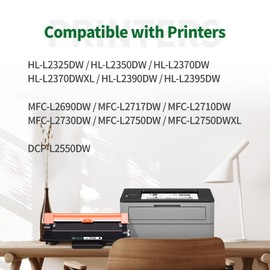 JINTUM TN760 Compatible Toner Cartridge Replacement for Brother TN-760 TN730 TN-730 High Yield for MFC-l2710DW HL-L2390DW MFC-l2690DW MFC-l2717DW DCP-L2550DW MFC-L2750DW HL-L2395DW (4 Black)