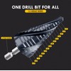 MACXCOIP 1/4"-1-1/8" Four Sprial Flute M35 Cobalt Step Drill Bit
