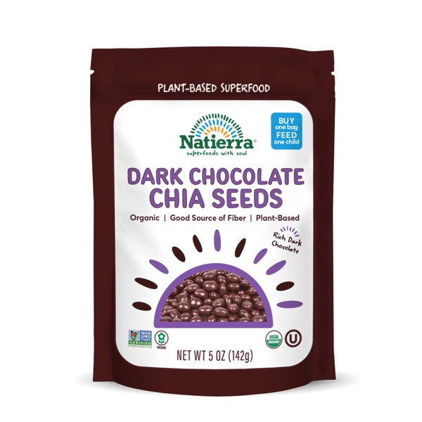 NATIERRA Himalania Organic Dark Chocolate-Covered Chia Seeds | Non-GMO & Vegan | 5 Ounce