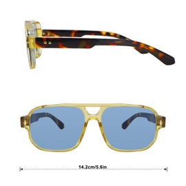 CHEERYMAGIC Pilot Sunglasses Mens Classic Retro Sunglasses Men Women Square Frame Sun Glasses with UV400 Protection for Driving Traveling Fishing A6DMFKMJ