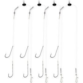 Rodeel 4 PCS Sea Fishing Rigs Pulley Rig Double & Single Hook Clipped (4 PCS Double Hook Pulley Rigs)