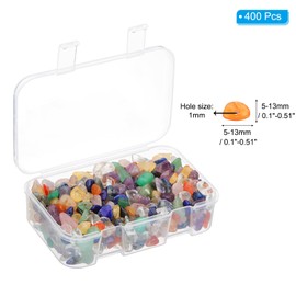 PATIKIL Chip Stone Natural Rock Beads Loose Gemstone Beads Drilled Strand for Jewelry Craft Making, 400pcs, Assorted Color