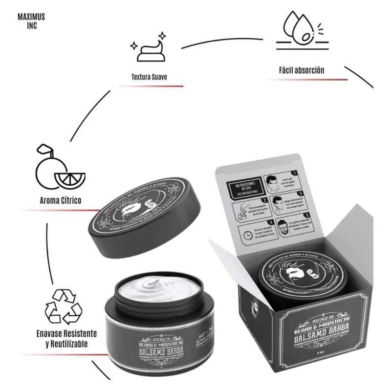 Kit 3 Unidades Balsamo Para Crecer La Barba Al 20%