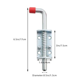 NATGAI Metal Lock Barrel Bolt Spring Loaded Locking Latch 6.5" Long w/Grip Heavy Duty for Gate Shed Door Tailgate Trailer Garage (4, Silver)