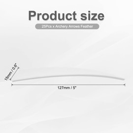 PATIKIL Arrows Vanes 5 Inch, 25 Pack Left Wing Arrow Feather Turkey Fletching Archery Accessories for DIY Target Shooting Hunting, White