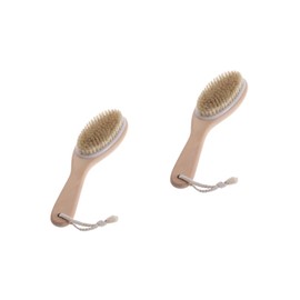 minkissy Pcs Curved Handle Bath Brush Natural Bristle Massage Brush for Body Exfoliation
