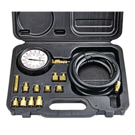 PITTSBURGH AUTOMOTIVE ENGINE OIL PRESSURE TESTER GAUGE CASE KIT PSI PRESSURE 12 PIECE SET
