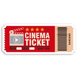 2 x 10cm Fun Cinema Ticket Vinyl Stickers - Movie Lover Laptop Sticker #34521 (10cm Wide)