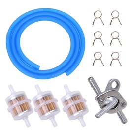 3/16 Fuel Line with 1/4 Shut Off Valve Petcock Petrol Switch & Filters Clamps for Taotao 50cc 70cc 110cc 125cc 150cc for Coolster for Apollo for Baja ATV Dirt Pocket Mini Bike Go Kart Motorcycle