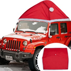 Angooni Festive Car Christmas Hat - 79”L x 74”W Christmas Decorations for Car, Cute Christmas Car Accessories Christmas Car Cover, Xmas Santa Claus Hat Decor for Jeeps, Trucks, Golf Carts..