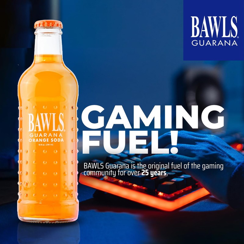 BAWLS Guarana Mandarin Orange, BAWLS Guarana Drink, Guarana Soda, Guarana
