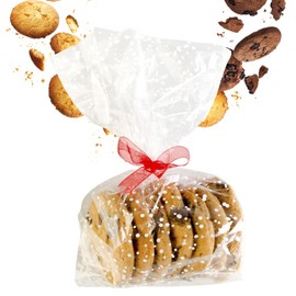 Starpack 'Sweet Treats' Clear Cellophane Treat Bags (20 Pcs) - Cellophane Clear Gift Bag with Ties for Cookies - Goody Pouch for Party Favours - Transparent Plastic Treat Bag, 11 X 5 Cello Bags
