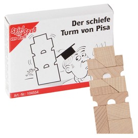 Bartl 104554 Mini Wooden Puzzle The Leaning Tower of Pisa Made of 11 Small Wooden Pieces