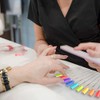 100pcs Fan-shaped False Fake Nail Art Tips Colour Swatch Sticks