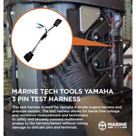 Marine Tech Tools Yamaha 3 Pin Test Harness, Allows for Hands Free Voltage & Resistance Measurement, Yamaha Equivalent Part Number: YB-06869, 90890-06869