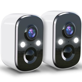 Techage Security Cameras Wireless Outdoor, 2K Battery Powered Cameras for Home Security with AI Motion Detection, 2.4G WiFi, Color Night Vision, 2-Way Talk, IP66 Waterproof, Cloud/SD Storage 2 Pack