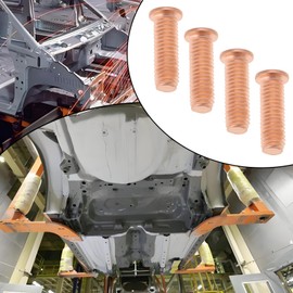 YINETTECH 200Pcs M5x16 Carbon Steel Copper Plated Stud Weld Spot Plated Copper Welding Screw Solder Point Nail Bolt or Capacitor Discharge