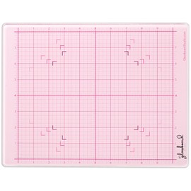 GLASSBOARD STUDIO Glass Craft Mat - Magnetic, Heat & Scratch Resistant - For Crafting, Cutting, Painting, Mixed Media Artwork - Grid Lines, Non-Slip Rubber Feet (Blush 9"L x 12"W)